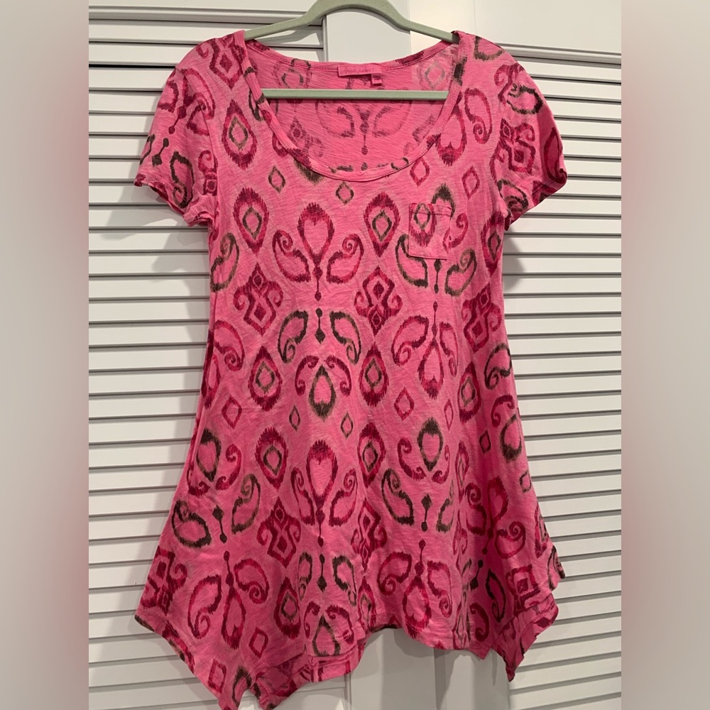 EUC Fresh Produce Pink‎ Patterned Women's Top size XS